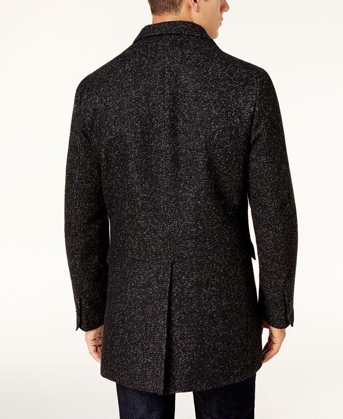 Michael Kors Men's Slim-Fit Overcoat with Quilted Inset - Macy's