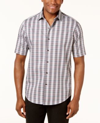 Tasso Elba Men's Check-Print Shirt, Created for Macy's & Reviews ...