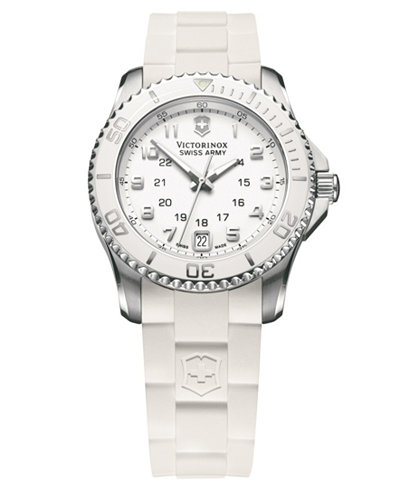 Victorinox Swiss Army Watch, Women's Maverick GS White Rubber Strap 241492