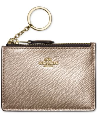COACH - Boxed Mini Skinny ID Case in Metallic Crossgrain Leather