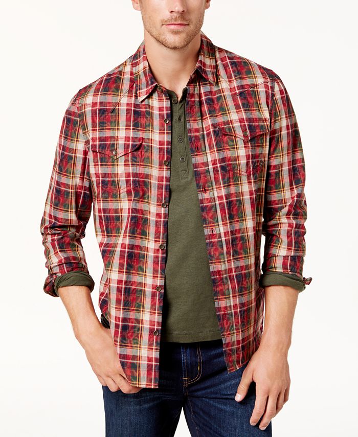 Blake Shelton BS by Men's Plaid Woven Shirt, Created for Macy's ...
