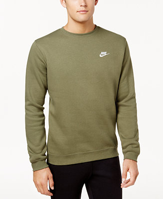 Nike Men's Crewneck Fleece Sweatshirt - Hoodies & Sweatshirts - Men ...