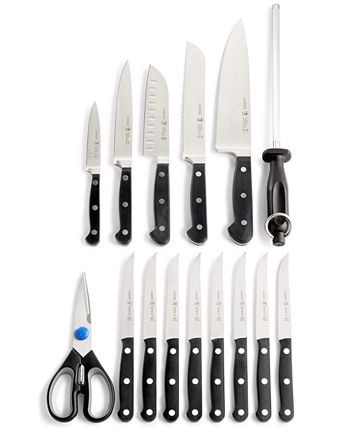 Henckels Classic 16-Piece Knife Block Set, Chef’s Knife, Serrated Utility  Knife, Bread Knife, Steak Knives, Black