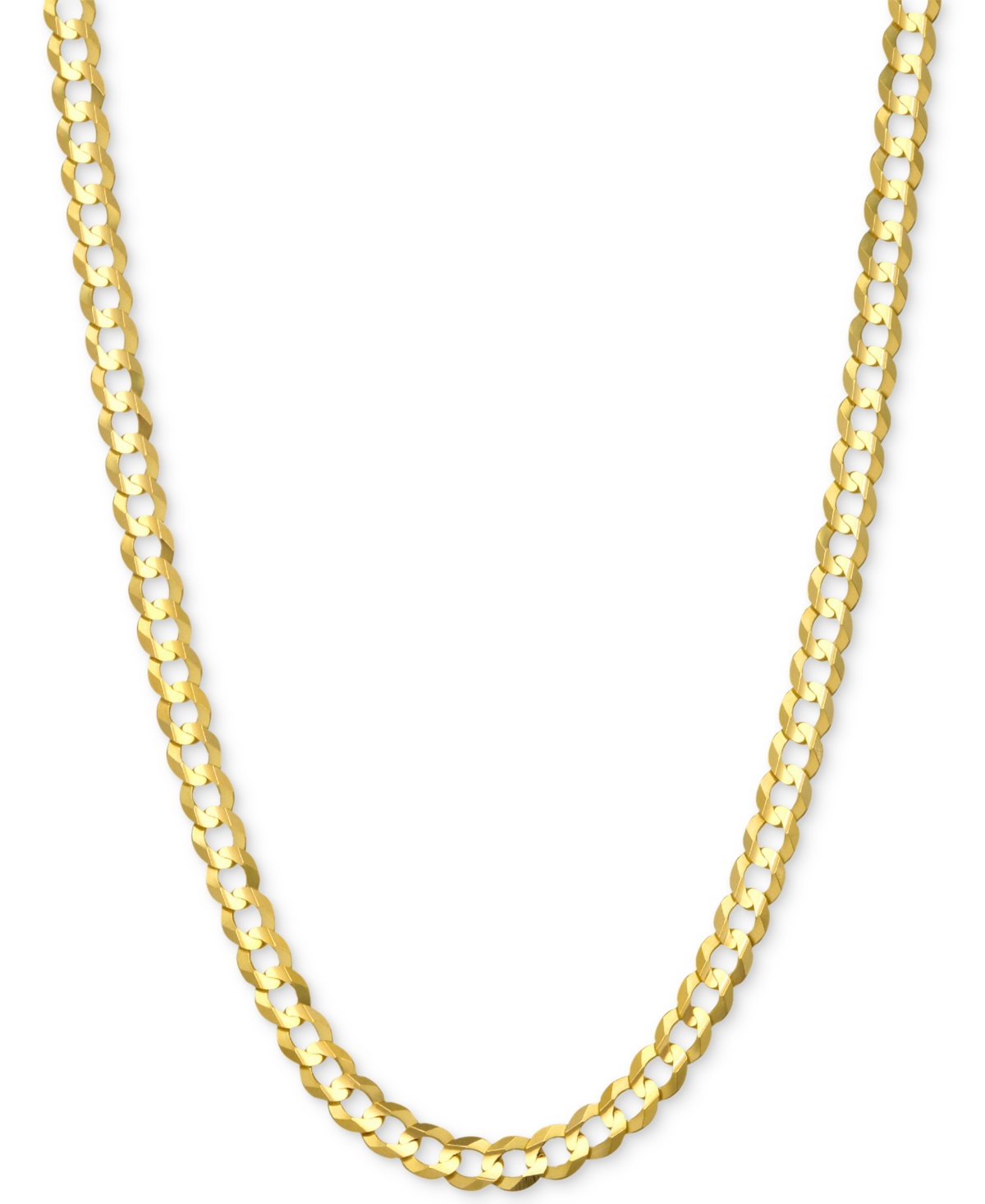 Italian Gold 18" Open Curb Link Chain Necklace (3-5/8mm) In Solid 14k Gold