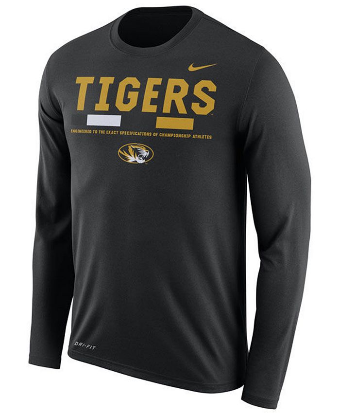 Nike Men's Missouri Tigers Legend Sideline Long Sleeve T-Shirt - Macy's