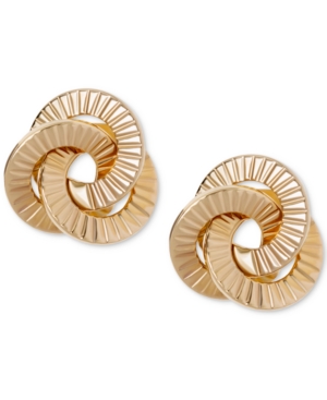 image of Textured Love Knot Stud Earrings in 10k Gold