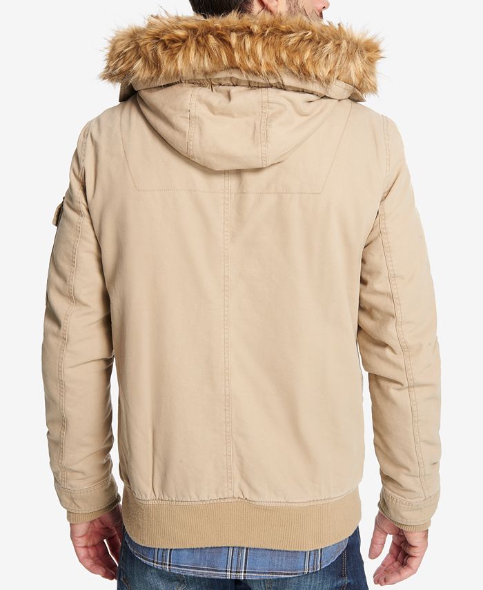 Weatherproof Vintage Men's Canvas FleeceLined Parka with FauxFur Hood