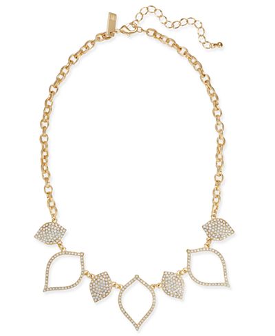 I.N.C. Gold-Tone White Stone Statement Necklace, Created at Macy's 