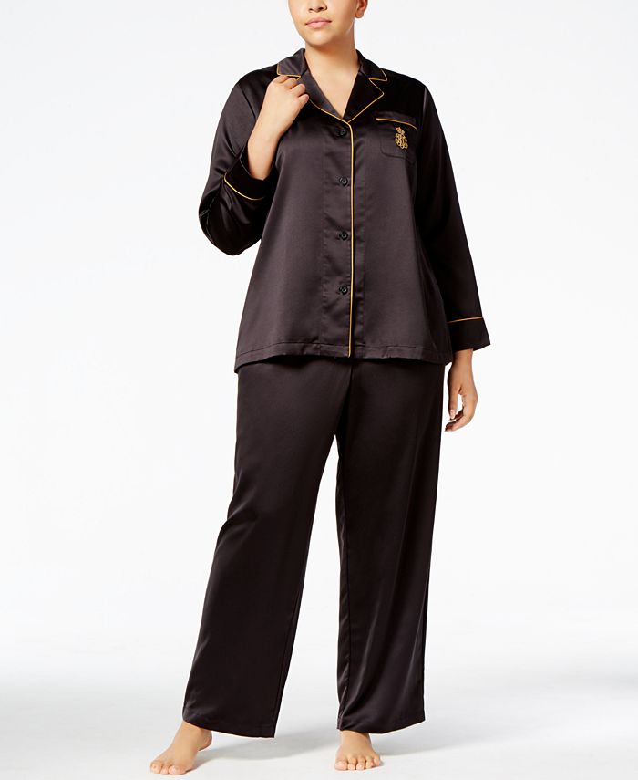 Lauren Ralph Lauren Plus Size Satin Pajama Set & Reviews - Bras, Underwear  & Lingerie - Women - Macy's
