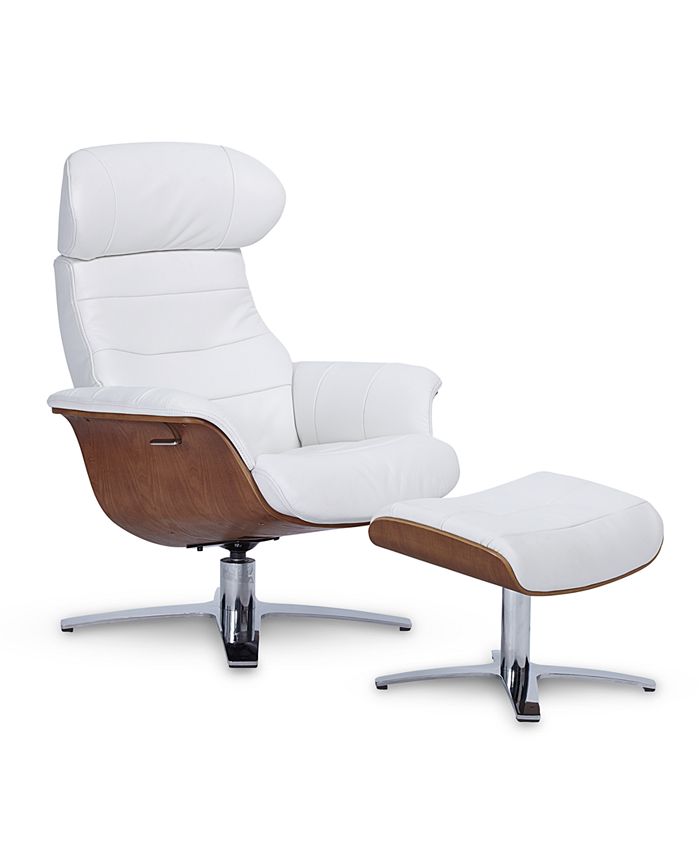 Furniture Anniston 31 Leather Swivel, Swivel Chair With Ottoman