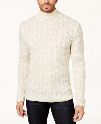 Tasso Elba Men's Turtleneck Cable Sweater, Created for Macy's & Reviews ...