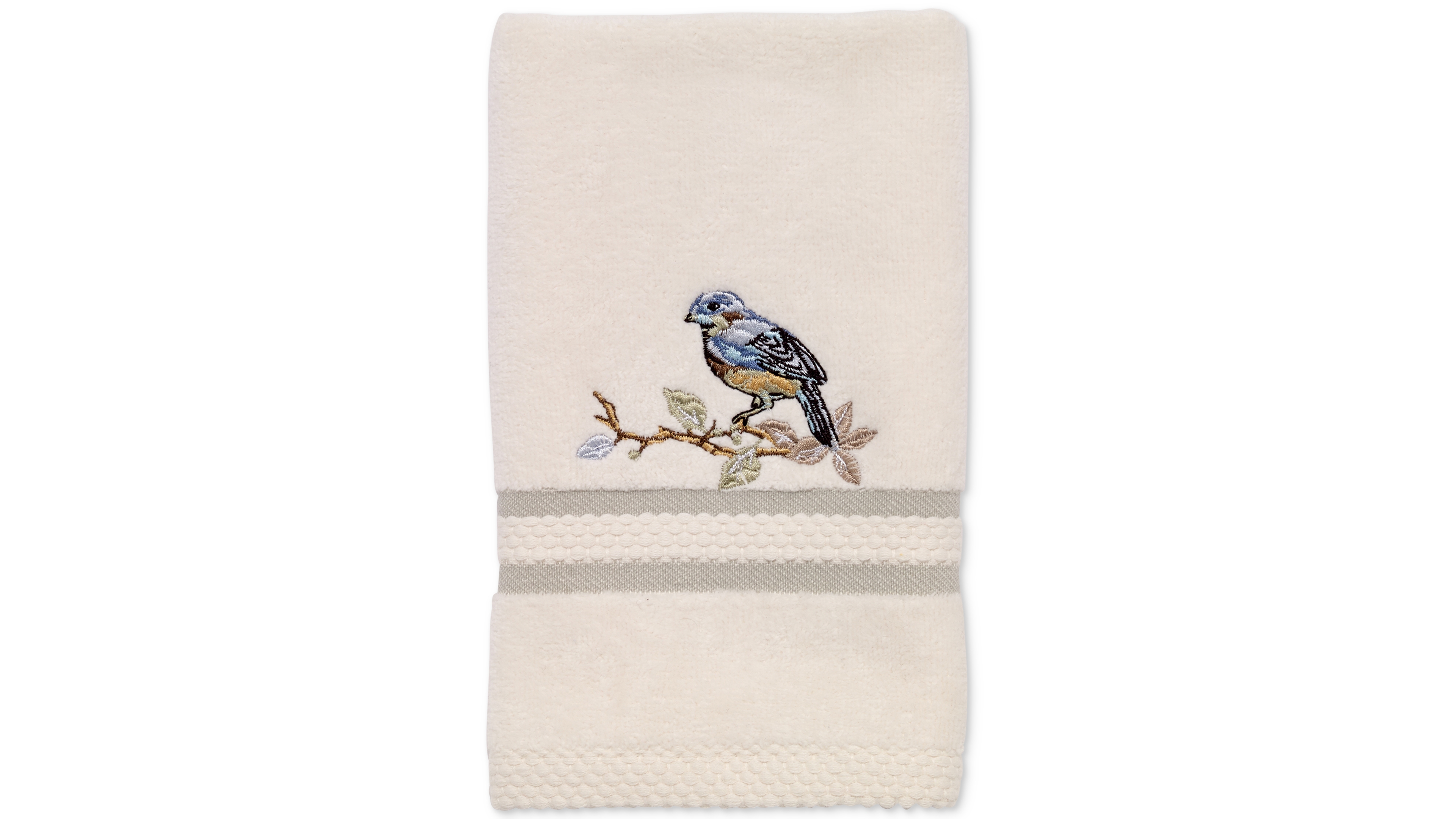 Avanti Love Nest Embroidered Cotton Fingertip Towel, 11" x 18"