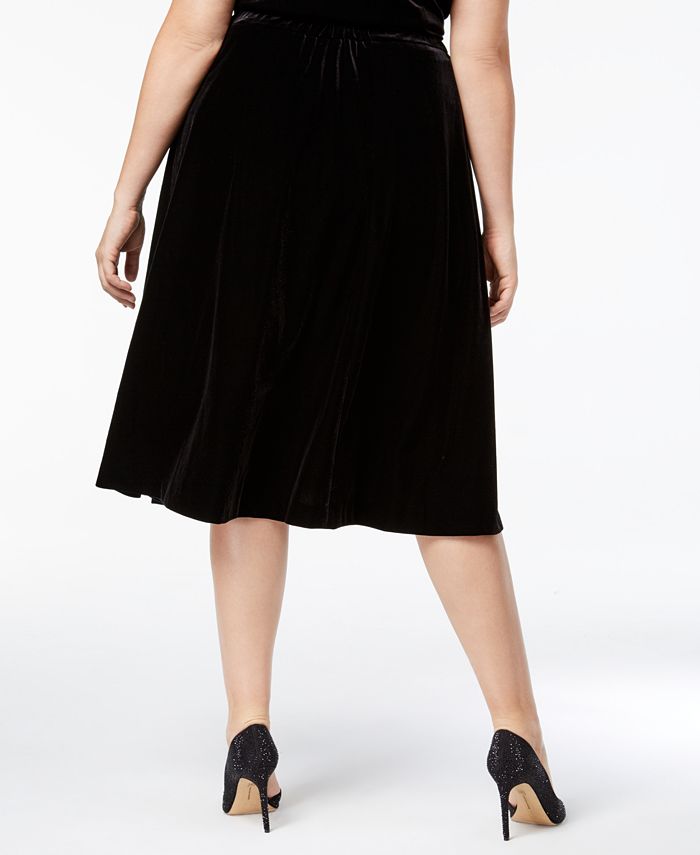 Alex Evenings Plus Size Velvet A-Line Skirt - Macy's