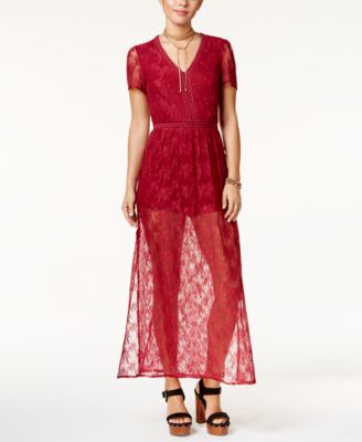 Be Bop - Juniors' Lace Romper Dress