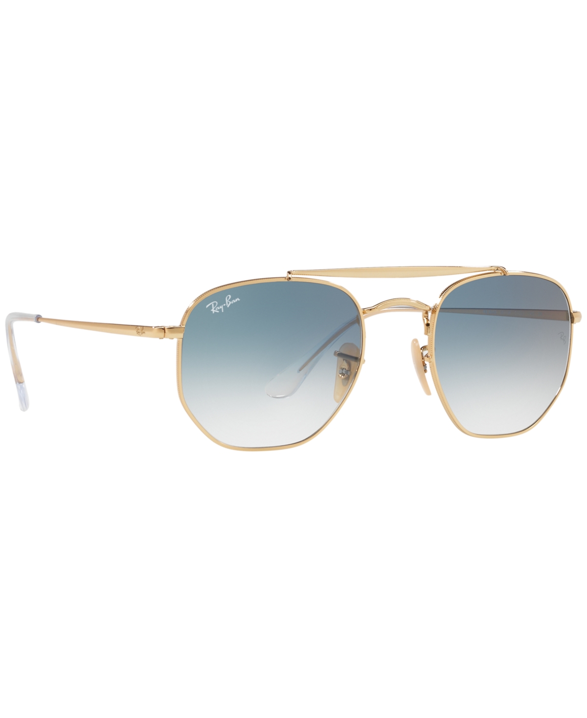 Shop Ray Ban Sunglasses, Rb3648 The Marshal In Gold,blue Gradient