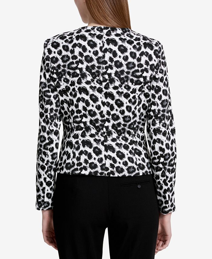 Calvin Klein Animal-Print Jacket & Reviews - Jackets & Blazers - Women ...