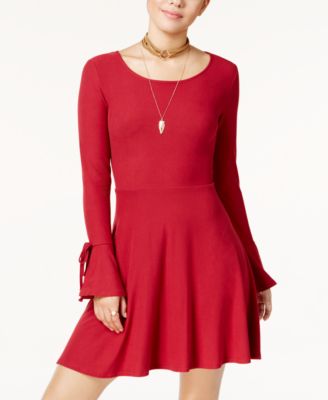 bell sleeve flare dress