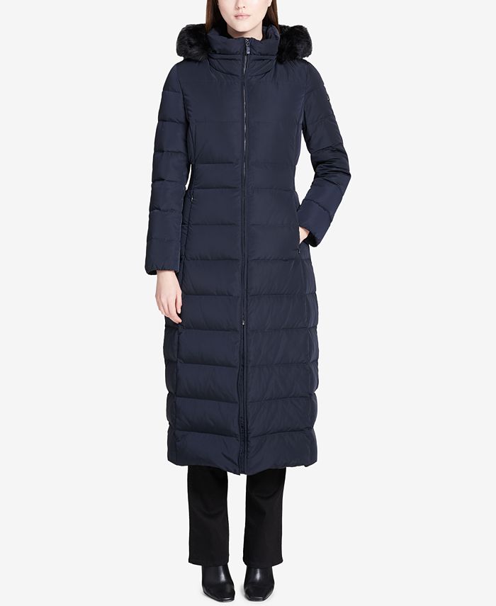 Calvin klein maxi puffer coat sale