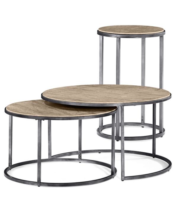 Furniture Monterey Round Tables, 2 Piece Set (Nesting Coffee Table and