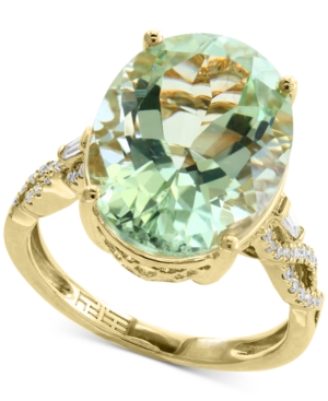 image of Effy Green Quartz (8-3/4 ct. t.w.) & Diamond (1/5 ct. t.w.) Ring in 14k Gold