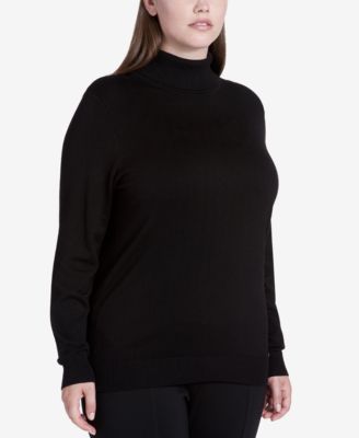 Calvin Klein - Plus Size Colorblocked Turtleneck Sweater