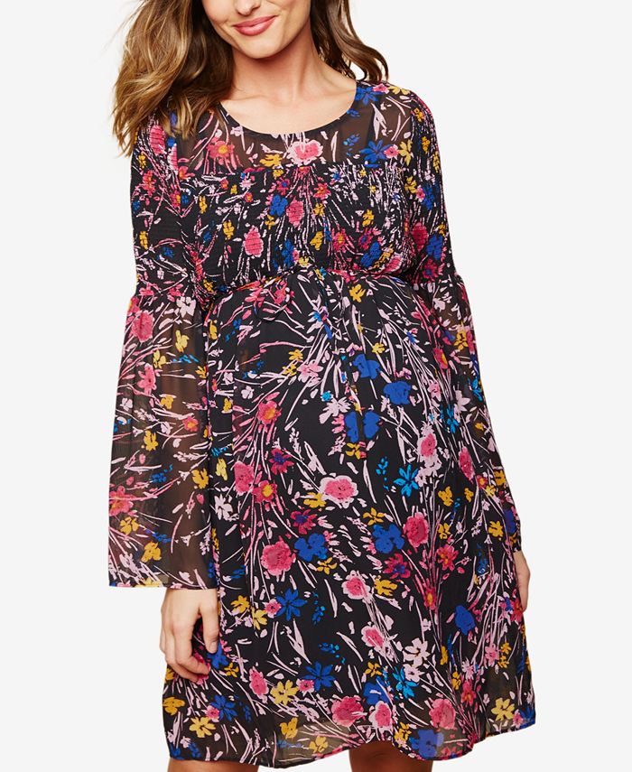 Motherhood Maternity FloralPrint ALine Dress Macy's