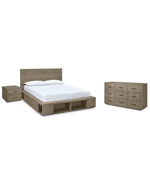 Furniture Brandon Storage Platform Bedroom Furniture 3 Pc Set