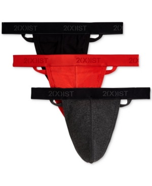 2(x)ist Men's 3-Pk Cotton Essential Y-Back Thongs