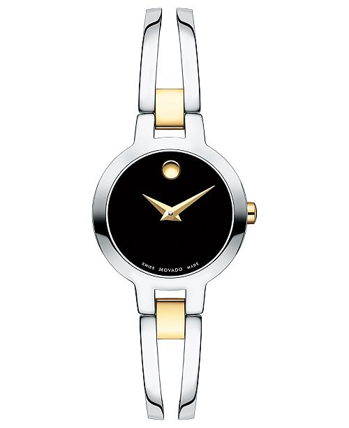 Movado Women S Swiss Amorosa Two Tone Pvd Stainless Steel Bangle