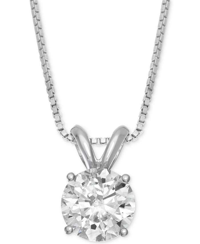 Macy's hotsell solitaire necklace