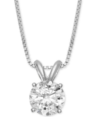 Macy's Star Signature Diamond™ Solitaire Pendant Necklace (1 ct. t.w ...