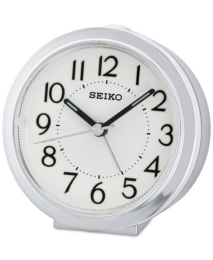 Seiko White & SilverTone Alarm Clock Macy's