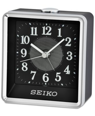 Seiko - Black & Silver-Tone Alarm Clock