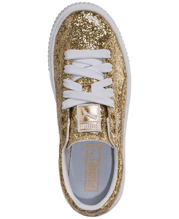 puma basket platform glitter