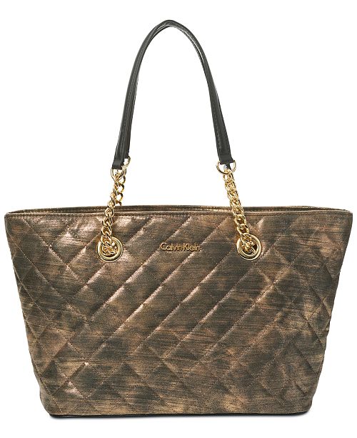 Calvin Klein Large Chain Tote & Reviews - Handbags & Accessories - Macy&#39;s