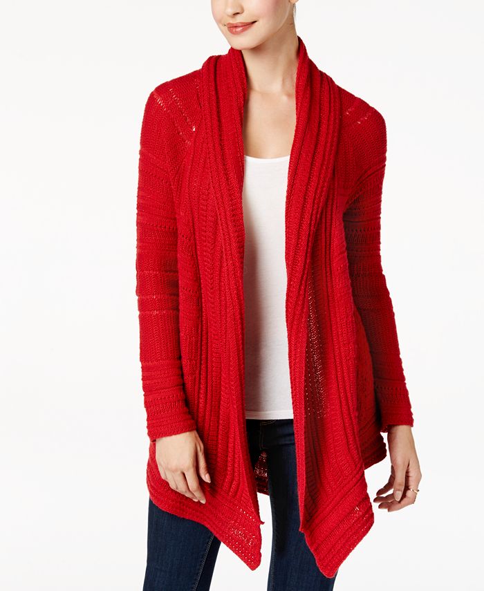 Style & Co Asymmetrical Pointelle Cardigan, Created for Macy's - Macy's