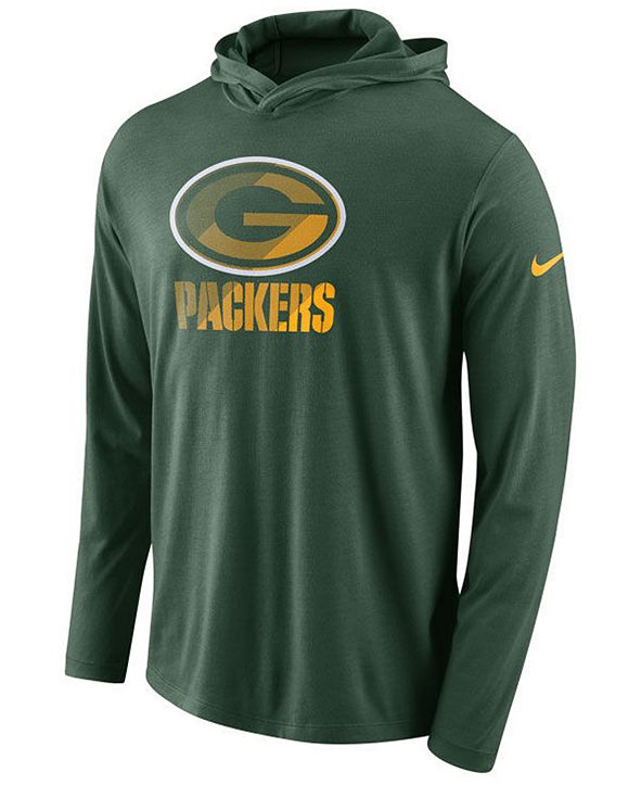 Nike Men's Green Bay Packers Blend Hooded Long Sleeve T-Shirt & Reviews ...