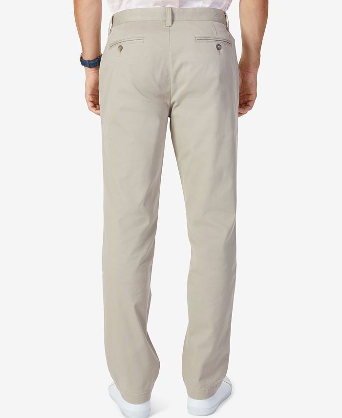 Nautica Men's Classic-Fit Stretch Solid Flat-Front Chino Deck Pants ...