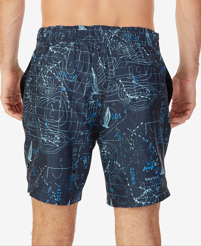 Nautica Men's Map-Print Swim Trunks - Macy's