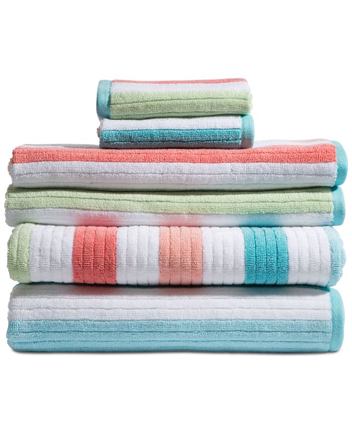 Caro Home Karissa Cotton 6Pc. TexturedStripe Bath Towel Set Macy's
