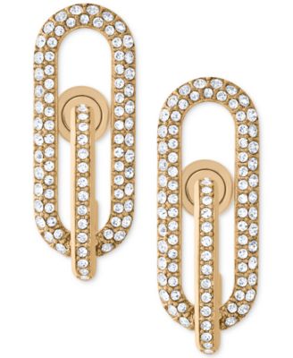 Michael Kors - Gold-Tone Pav&eacute; Loop Post Earrings