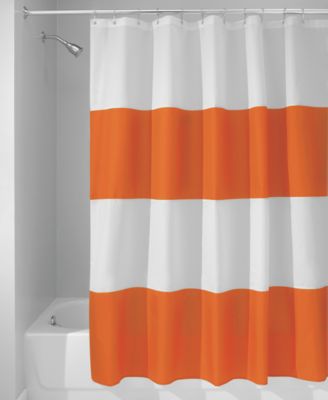 orange and grey shower curtain