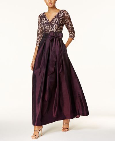 Jessica Howard Sequined Lace A-Line Gown - Dresses - Women - Macy&#39;s