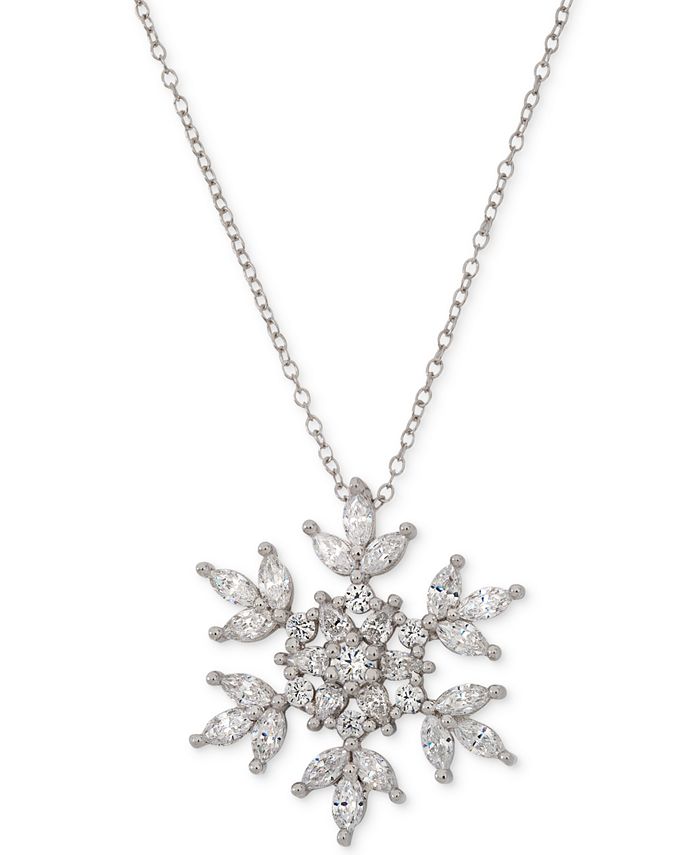 Giani Bernini Cubic Zirconia Snowflake Pendant Necklace in Sterling ...