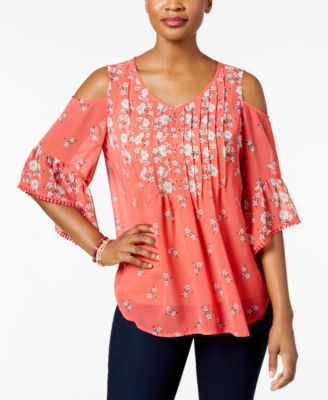 Style & co cold shoulder top on sale