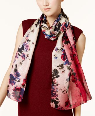 Vince Camuto - Creeper Roses Oblong Silk Scarf