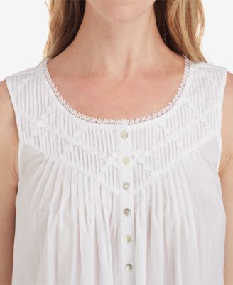 Lace-Trimmed Cotton Ballet-Length Nightgown