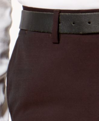 Ben Sherman Men's Slim-Fit Burgundy Stretch Suit