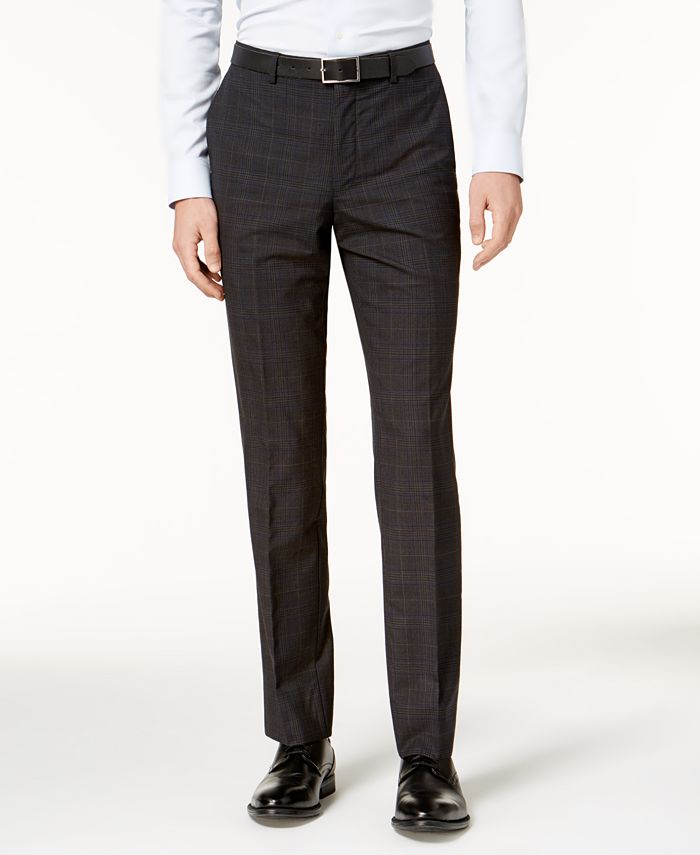 DKNY Men's Slim-Fit Charcoal Plaid Wool Suit & Reviews - Suits ...