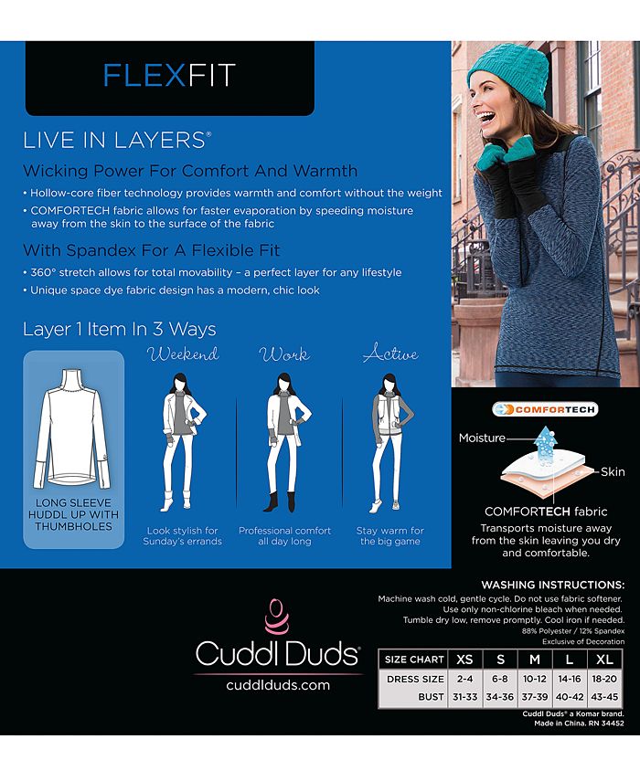 Cuddl duds flexfit long sleeve crew discount